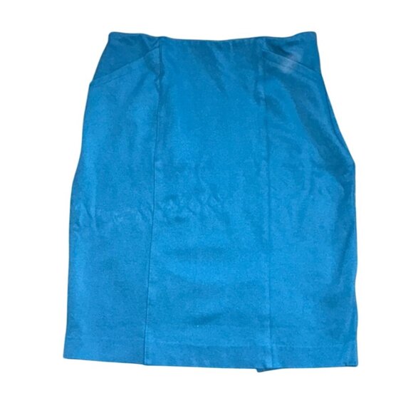Cabi Womens Pencil Skirt W/ Pockets-Teal-Size 0-GUC - Picture 1 of 6